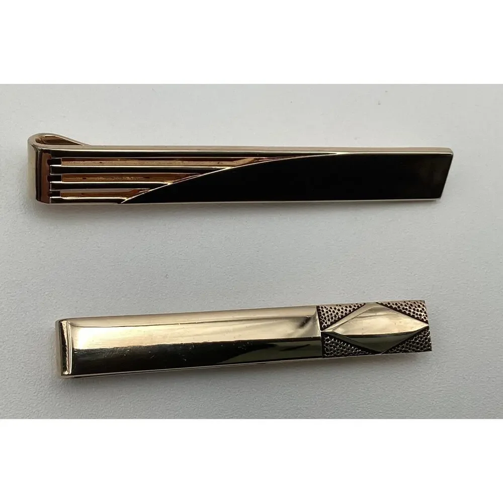 Vintage‎ SWANK Signed Gold Tone Necktie Clip Retro Mens Jewelry